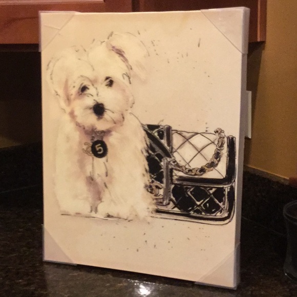 Dog lodge print canvas bougie artwork home glamour apartment bedroom puppy love - Picture 2 of 10